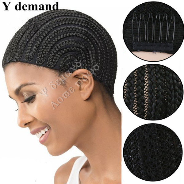 Black Cornrow Wig Caps For Weaving Lace Wigs Caps With S M L,Cap Net Braids Cap 5pcs Good quality Y demand