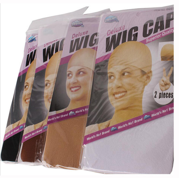 30pcs /lot(15packs) NEW Deluxe Dream Beige Wig Cap Stretchable Elastic Hair Net Snood Wig Cap Hairnet Hair Mesh Y demand