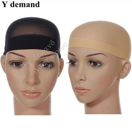 2pcs Unisex Elastic Wig Caps glueless Hair Net Wig Liner Hairnet Snood Nylon Stretch Mesh Y demand