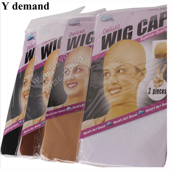 12pcs /lot(6packs) Black /brown/ beige color deluxe wig cap high elasticity mesh weaving cap for WIG high quality Y demand