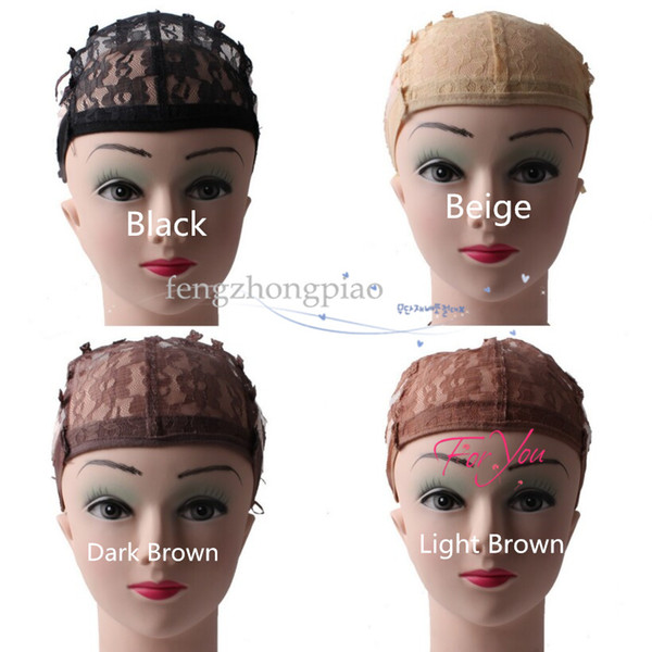 10PC Wig Caps Part Lace Wig Caps Hairnets For Making Wigs 4 Colors With Adjustable Stretch Lace Strap Glueless Wig Caps