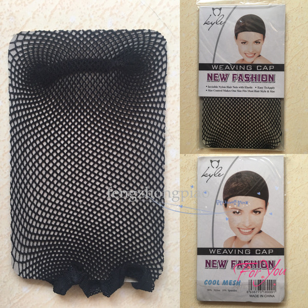 12 pcs/lots NEW Fishnet Wig Caps Stretchable Elastic Hair Net A Mouth Snood Wig Cap Wig Net