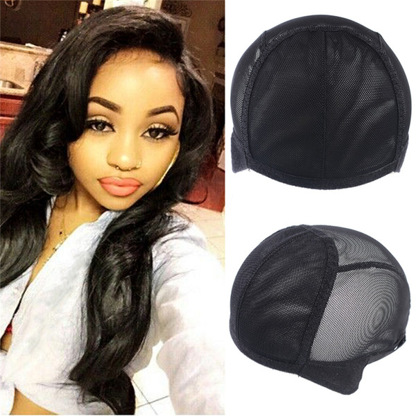 Weaving Wig Cap Adjustable Straps for Making Wigs Lace Mesh Stretchy Net Black 1Pcs SASSY GIRL