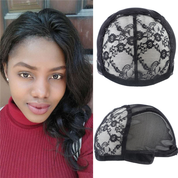 Double Lace Wig Caps For Making Wigs With Adjustable Strap Black Full Head Wig Caps Medium Size Glueless Hair Net