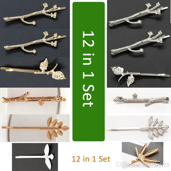 Tamax HP001 12in1 Golden Silvery Hairpins Sale Tree Branches Metal Women Girls Hair Clips Hair Accessories Headwear Hair Pins