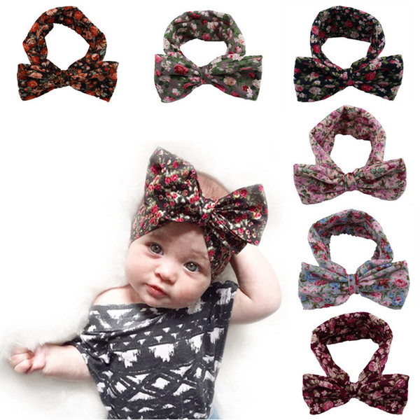 New Fashion 6 Colors Girls Hair Ornaments Baby Flower Headbands Childrens Hair Accessories Cute Bow Hair Band 2952