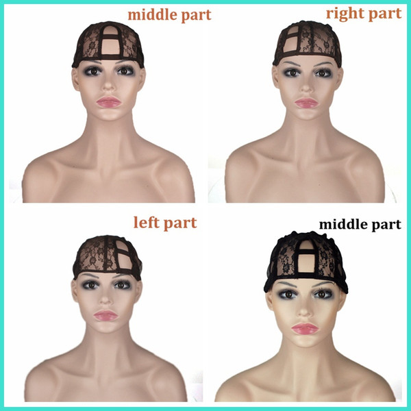 U Part Wig Cap Top Quality 3 Size Left/Centre/Right Parting U Part Cap For Making Wigs Adjustable Straps Back Free Shipping