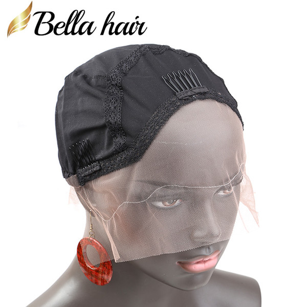 Wig Caps for Making Human Hair Lace Wigs With Combs Breathable Soft Skin Caps BLACK color Medium Bellahair