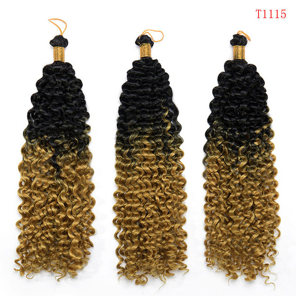 Wholesale Ombre Crochet Braid Hair Water Wave Braiding Hairstyle 18 Inch Synthetic Freetress Crochet Braids Curly Hair Extensions