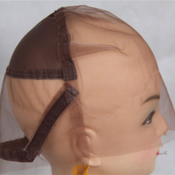 Full Lace Wig Cap for Making Wigs Swiss and French Lace Hair Net with ear to ear Stretch Medium Brown Color for Wig Making