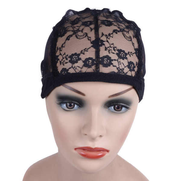 good quality Hair Net 5 Pcs/Lot Black Wig cap for making wigs with adjustable strap on the back weaving cap size glueless wig caps