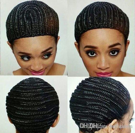 Cornrow Wig Caps For Making Wigs Braided Cap For Weave Crotchet Black Color Braiding Wig Cap Adjustable Cap With Crotchet Braids