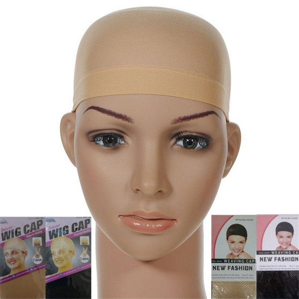 Wig Cap Breathable Stretchable Nylon Stretch Stocking Cap Nude Beige Black Hairnets