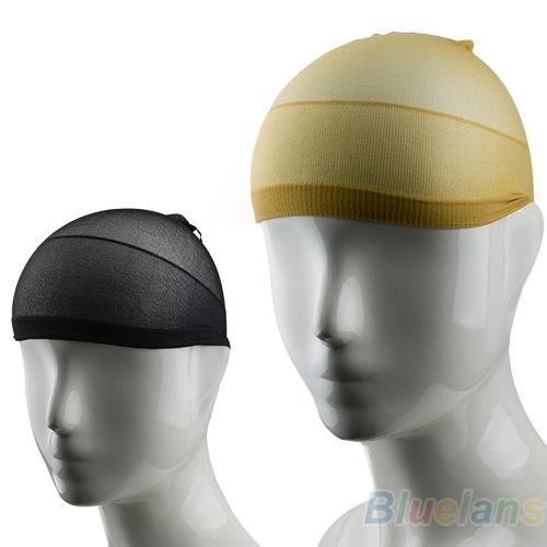 NEW 2pcs Unisex Stocking Wig Liner Cap Snood Nylon Stretch Hairnets Mesh Black Nude Women Men