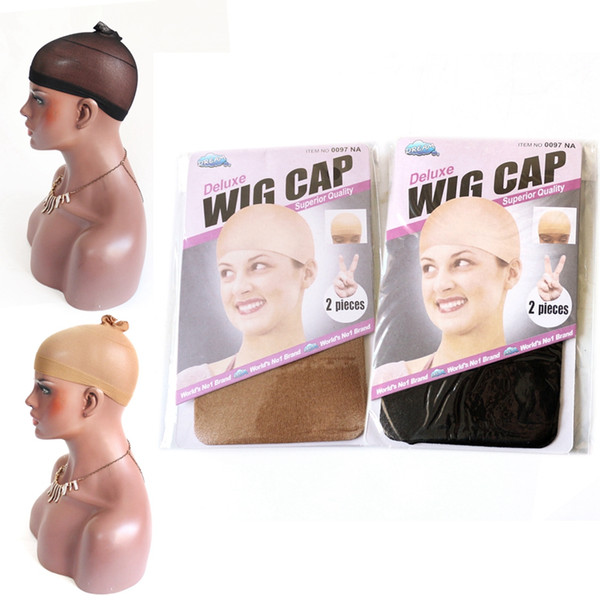 Hair Mesh Wig Cap Hair Nets Wig Liner Hairnet Snood Glueless Dome Wig Cap 2Pcs Stretchable Elastic Hair Net