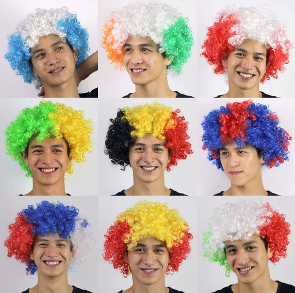 2018 New European Cup World Cup Flag Wig Fan Party Supplies Explosions Headgear Carnival Festival props