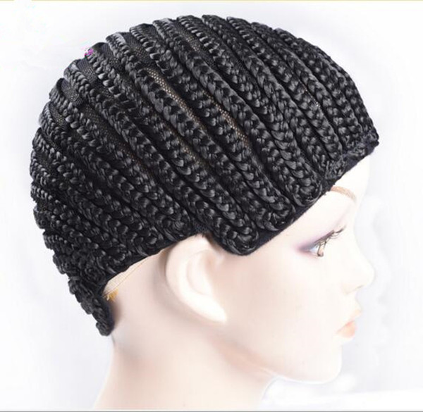 Free Shipping Cornrow Wig Caps For Making Wigs With Adjustable Strap Braided Cap For Weave Wig Rosa Hair Products Women Hairnets Easycap