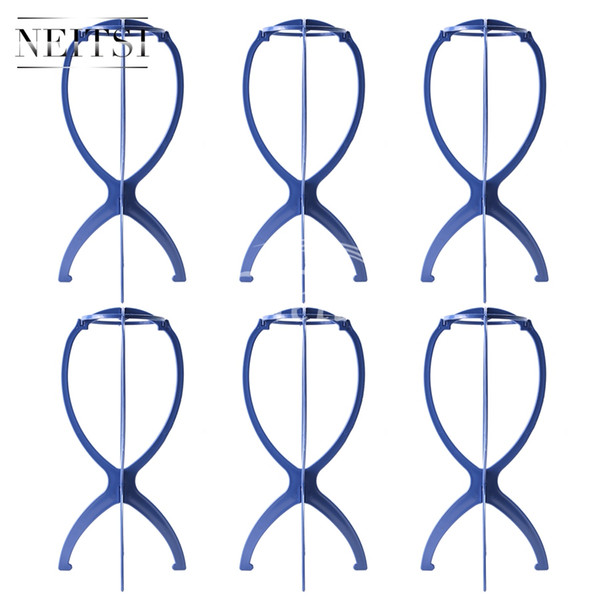 Neitsi 6Pcs 110g/pc Blue Plastic Folding Stable Durable Wig Hair Head Hat Cap Display Holder Stands