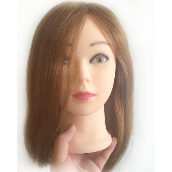 16 inches 100% human hair Practice Hairdressing Training Head Mannequin training head human hair training head