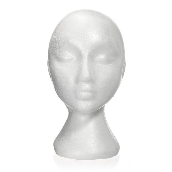 27.5 x 52cm Dummy/mannequin head Female Foam Exhibitor for cap, headphones, hair accessories and wigs Woman