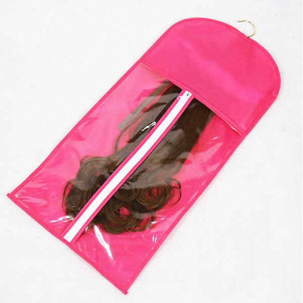 1 Set Wig Stand Hanger Hair Extension Carrier Storage Suit Case Bag Dust Proof Hair Extensions Bag black yellow pink three color available