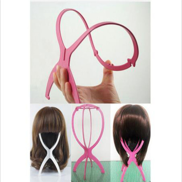 Folding Plastic Wig Stand Stable Durable Hair Support Display Wigs Hat Cap Holder hair extension tools