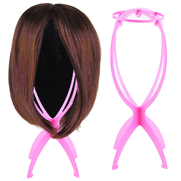 Wholesale Hat Cap Holder hair extension tools 3pcs Cheap Wig Stand Folding Plastic Wig Stand Stable Durable Hair Support Display Wigs Stand