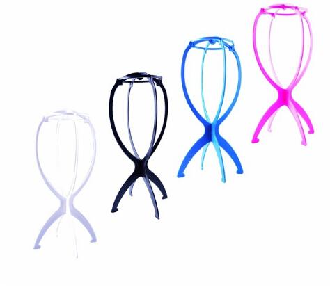 Colorful Ajustable Wig Stands Plastic Hat Display Wig Head Holders 18x36Cm Mannequin Head/Stand Portable Folding Wig Stand