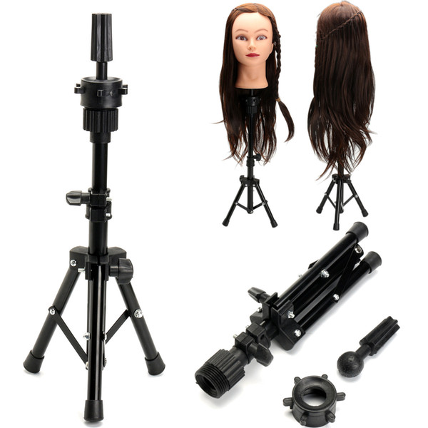 Adjustable Hairdressing Wig Tripod Stand Holder For Mannequin Head Cosmetology Manikin Training Head Hair Wig Mold Clamp Black free shipping