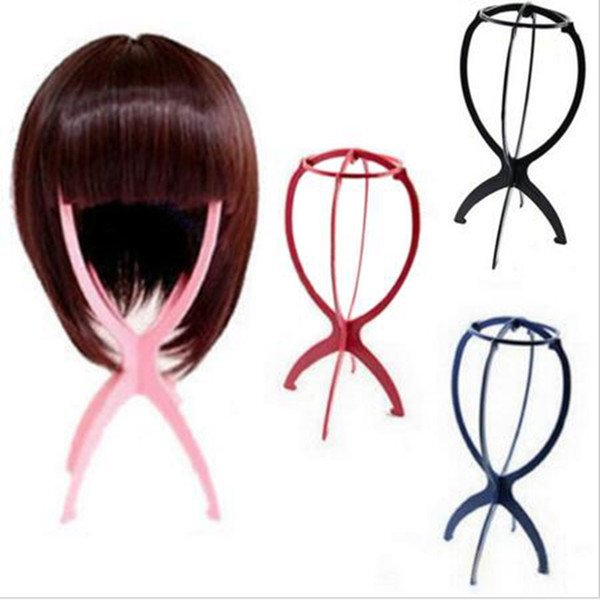 3pcs/Lot Folding Plastic Wig Stand Stable Durable Hair Support Display Wigs Hat Cap Holder hair extension tools