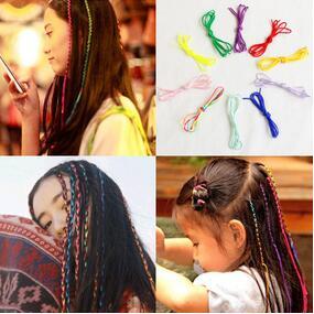 Wholesale 1000pcs/lot Korea DIY Fix Hair Coloured Ribbon Hair Braiders Pigtail HIPHOP Weaving Braid Hair Care & Styling Tools Free-