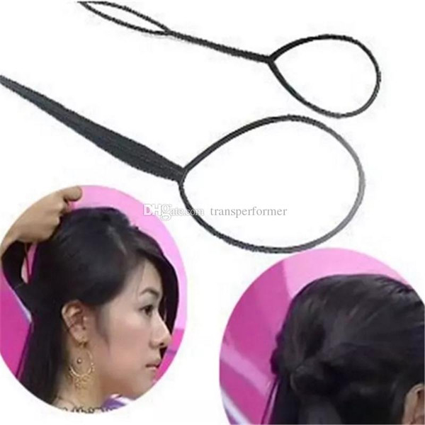 Ponytail Creator Plastic Loop Styling Tools Black Topsy Pony topsy Tail Clip Hair Braid Maker Styling Tool Fashion Salon 2017091001