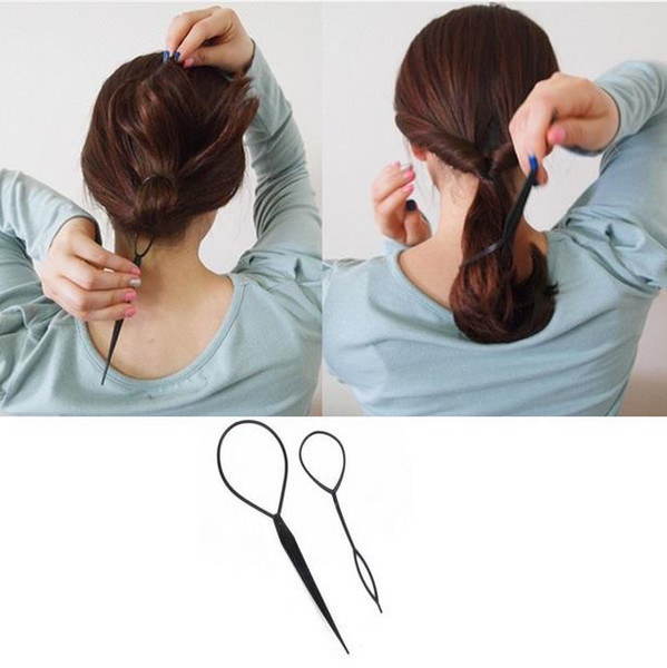 Ponytail Creator Plastic Loop Styling Tools Black Topsy Pony topsy Tail Clip Hair Braid Maker Styling Tool Fashion Salon