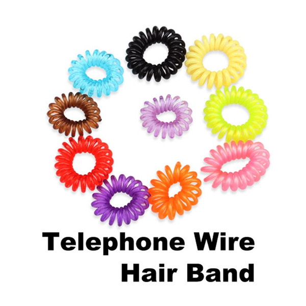 10 pcs/Set Elastic Hair Accessories Candy Color Telephone Cord Phone Plastic Strap Hair Rope Styling Accessory