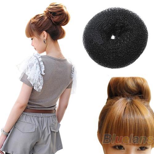 Hair Donut Bun Ring Shaper Roller Styler Maker Brown Black Hairdressing S M L Elastic Round Nylon Wire 08FM