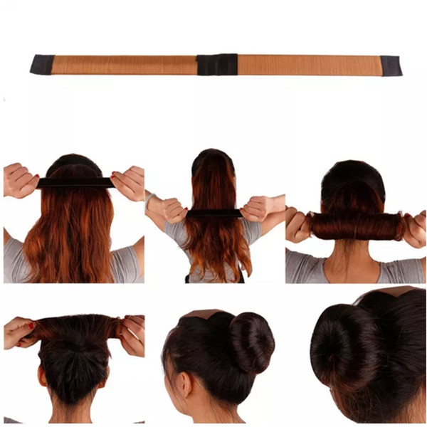 French Hair Ties Girl Hair Diy Styling Donut Former Foam Twist Magic Tools Bun Maker Black Brown Coffee aa483-189 031708 ayq