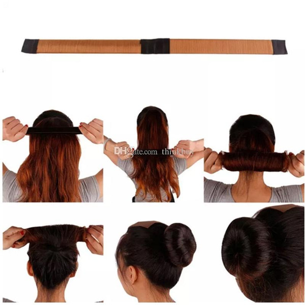 French Hair Ties Girl Hair Diy Styling Donut Former Foam Twist Magic Tools Bun Maker Black Brown Coffee aa483-189 031708 ayq