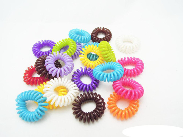 2000pcs Telephone Cord Rubber Hair Ties Elastic Ponytail Holders Hair Ring Scrunchies For Girl Rubber Band Tie TY960 Hair Rope