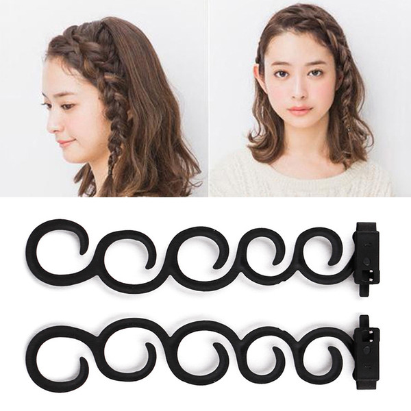 2pcs Hair Braiding Tool Hair Twist Braider with Hook Hair Edge Twist Curler Styling Tool DIY Accessories