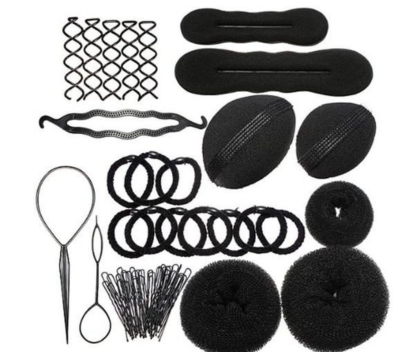 Women Magic Braiders Hair Twist Styling Clip Stick Bun Maker Braid Tool Hair Disk Suit Hair style Accessories set kit