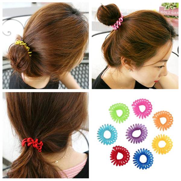 10 pcs Girl Elastic Rubber Hairband Phone Wire Hair Tie Ring Rope Ponytail