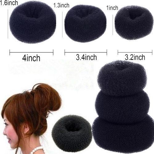 Hair Bun Ring Donut Shaper Hair Styler Hair Styling Tool Donut Magic Sponge Bun Ring Maker Former Twister Black