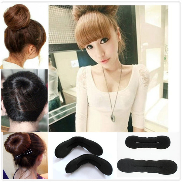 2PCS Sponge Clip Foam Donut Hair Styling Bun Curler Tool Maker Ring Twist New HQ #R91