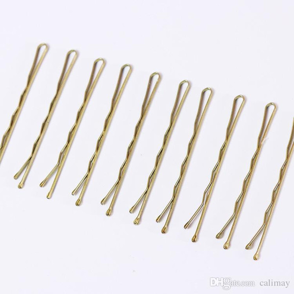 100pcs/bag Gold Color Alloy Hairpin Wave Hair Clip Wedding Lady Fashion Hair Styling Tools For Girls Women