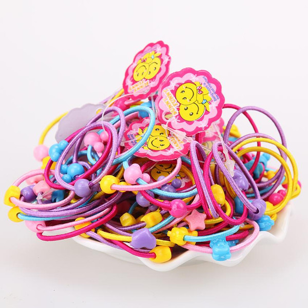 40 Pcs High Quality Carton Round Ball Kids Elastic Hair Bands Elastic Hair Tie Children Rubber Hair Band