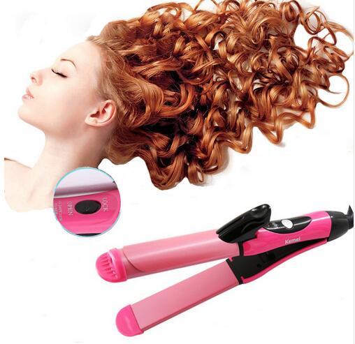 Kemei1055 New 2 in 1 Flat Iron Straightening Irons hair curler Styling Tools Professional Hair Straightener 