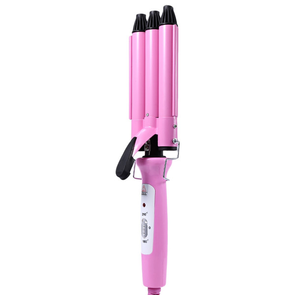 Magic Hair Curling Ceramic Iron 3 Barrel Clamp Wave Curler Automatic Hair Curl Magic Hair Curlers Rollers Fast Heating Curling +B