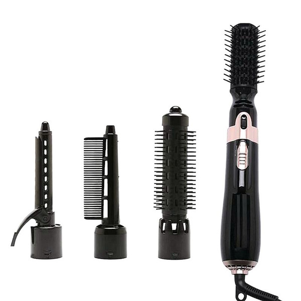 Multifunctional hot air comb 4 in 1 negative ion wet and dry hair dryer straightener curler styling tools