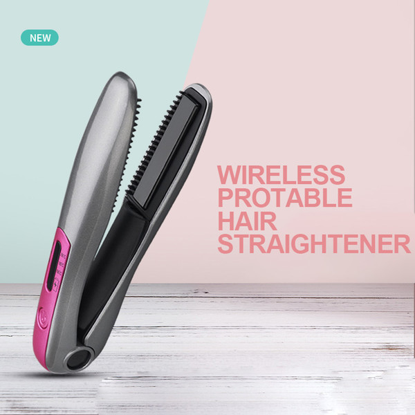 New USB charging straightener Mini electric splint direct hair dry and wet dual purpose wireless portable curler with comb teeth travel move