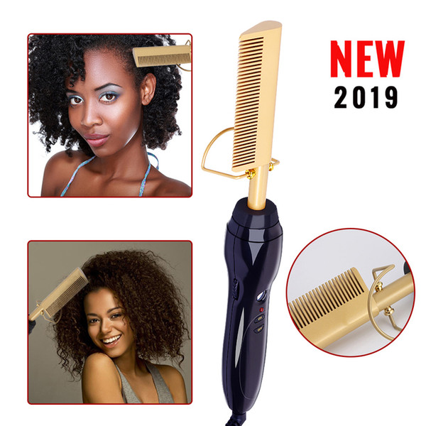 Electric Hair Curler Comb Wet and Dry Use Hair Curling Iron Straightener Comb Copper 110-240V Hair Styling Tools
